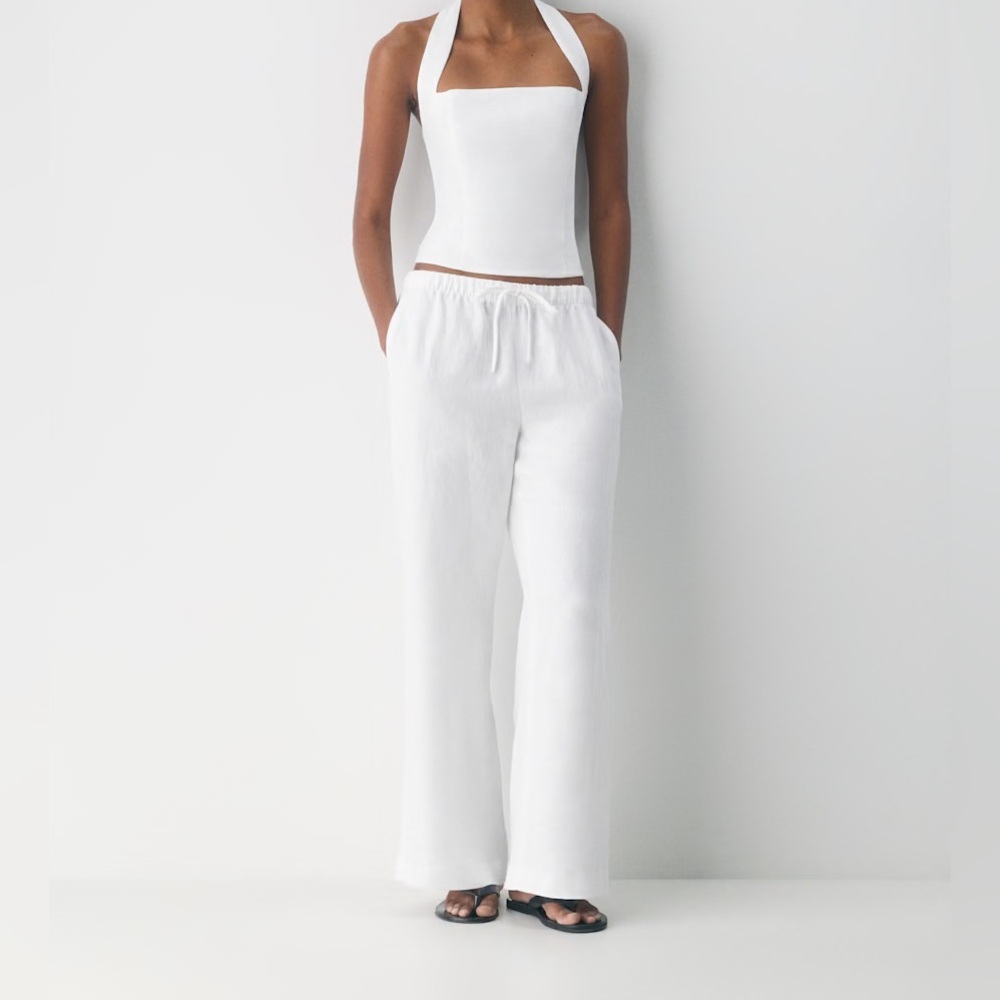 Aritzia Lodge Linen Pants S White